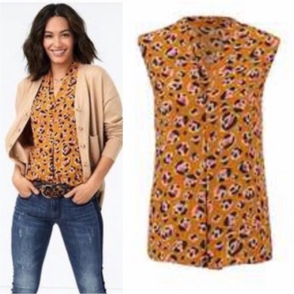 Cabi 3792 Prowl Leopard Print Blouse Size‎ Small